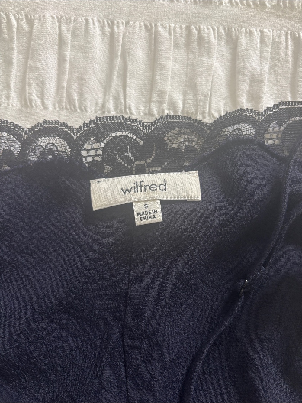 Wilfred Navy with Black Lace-Trim Slip Dress - Picture 5 of 9